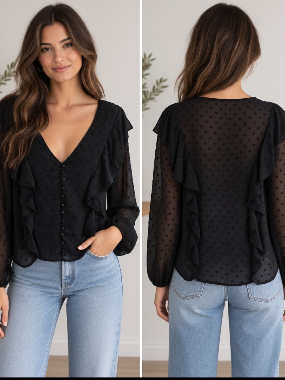 NWT Zara size Small sheer blouse